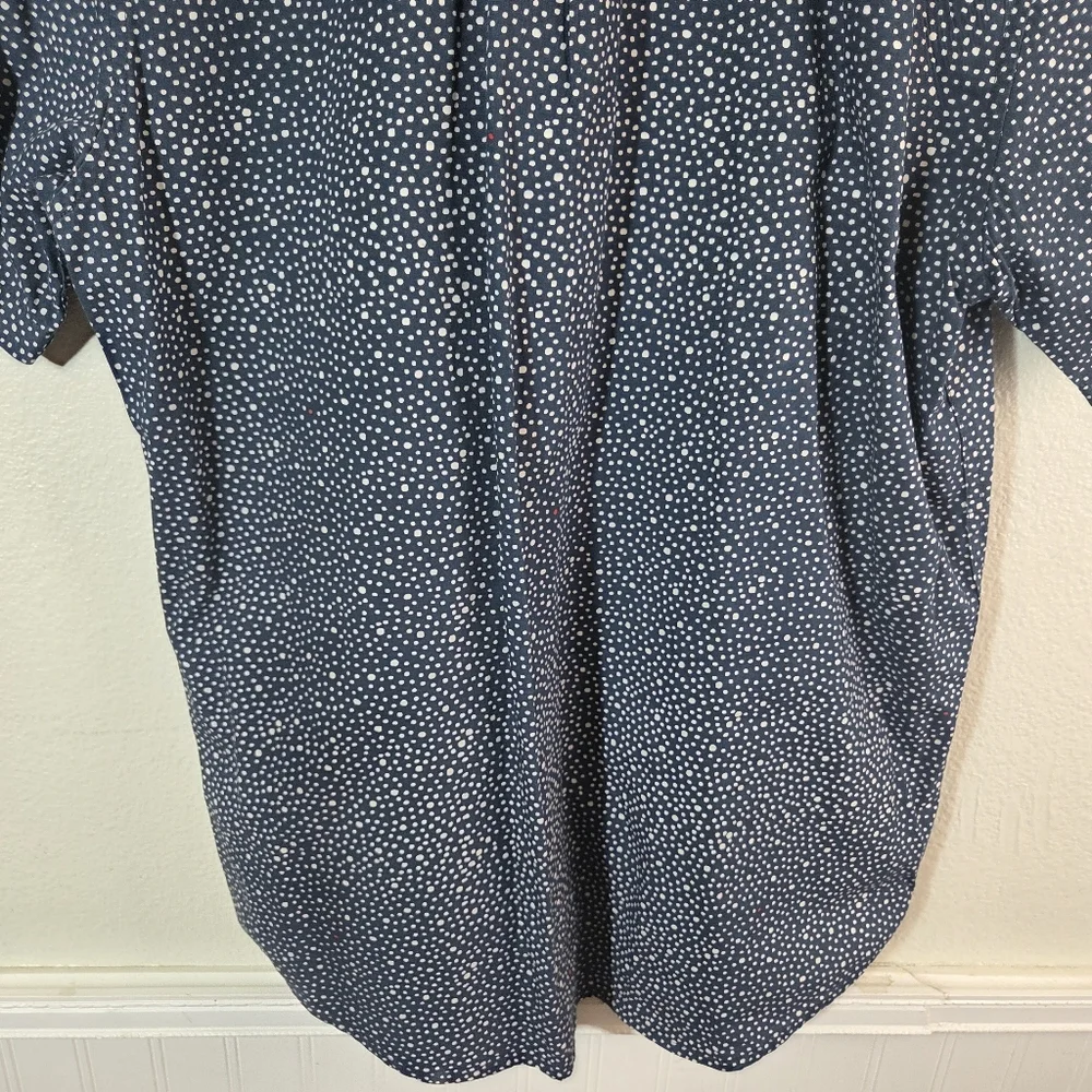 OBEY Navy Blue Polka Dot Short Sleeve Button Up Shirt Mens Large - Picture 9 of 11